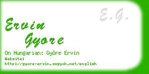 ervin gyore business card